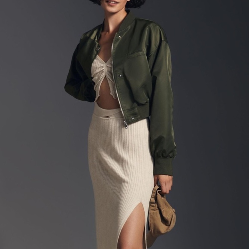 Pilcro Cropped Bomber Jacket